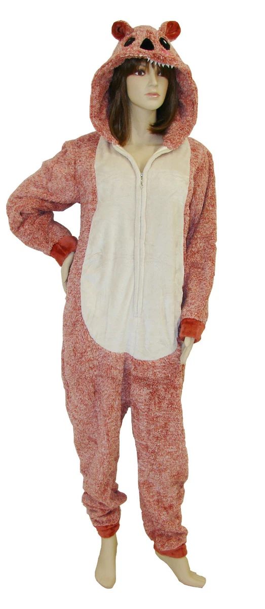 Pigiama Tutina Intero Da Donna Con Cappuccio, Patta Posteriore Con Bottoni Sul Retro, Tuta Da Notte Termica, Grigio, L - 11