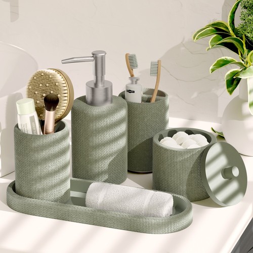 24PC Bathroom Accessory Set, Bathroom Sets with 5 Pc Adhesive Corne Shower Caddy - Picture 7 of 20