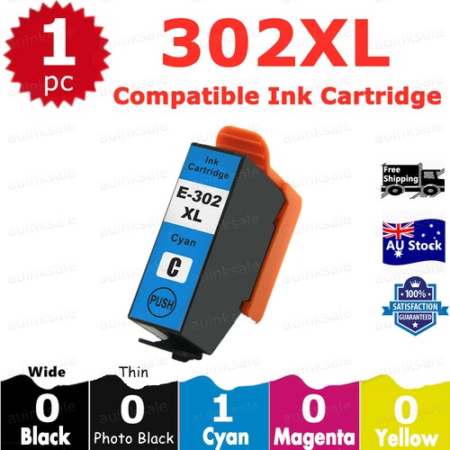1X Compatible Ink Cartridge 302 XL 302XL Cyan For Epson XP6000 XP6100 ...