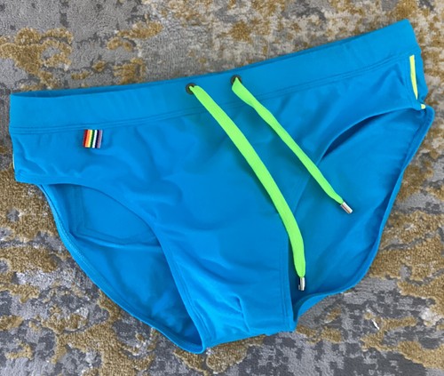 Sexy bolsa frontal parche bandera orgullo gay arco iris azul claro calzoncillo UXH para hombre - Imagen 2 de 11