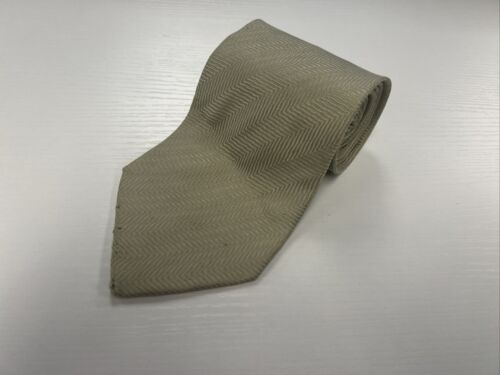 VINTAGE Giorgio Armani Men's Gray Beige Silk Blend Neck Tie $158 - Afbeelding 1 van 7