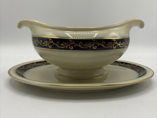 WWII Rosenthal WINIFRED SELB-Germany Gravy Boat With Attach Catch Plate 8.5”x3.5 - Picture 6 of 10