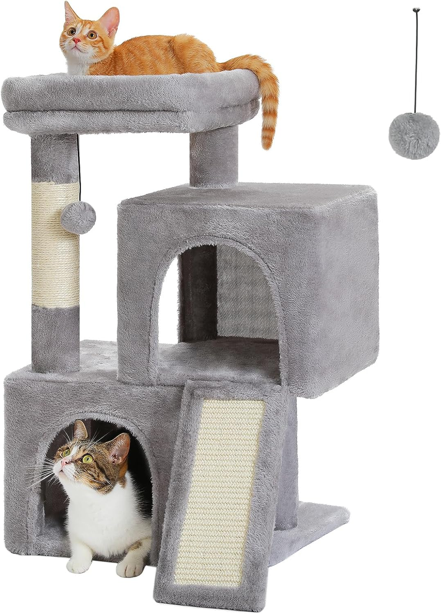 Cat Tree, 30 Inches Cat Tower with Dual Condos for Indoor Cats