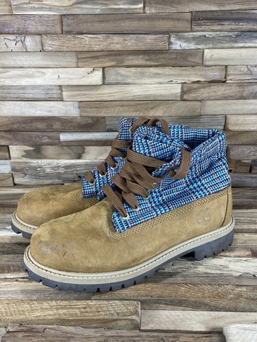 Plaid Nubuck Boots Kids Youth Size 