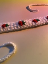 crochet strawberry headband