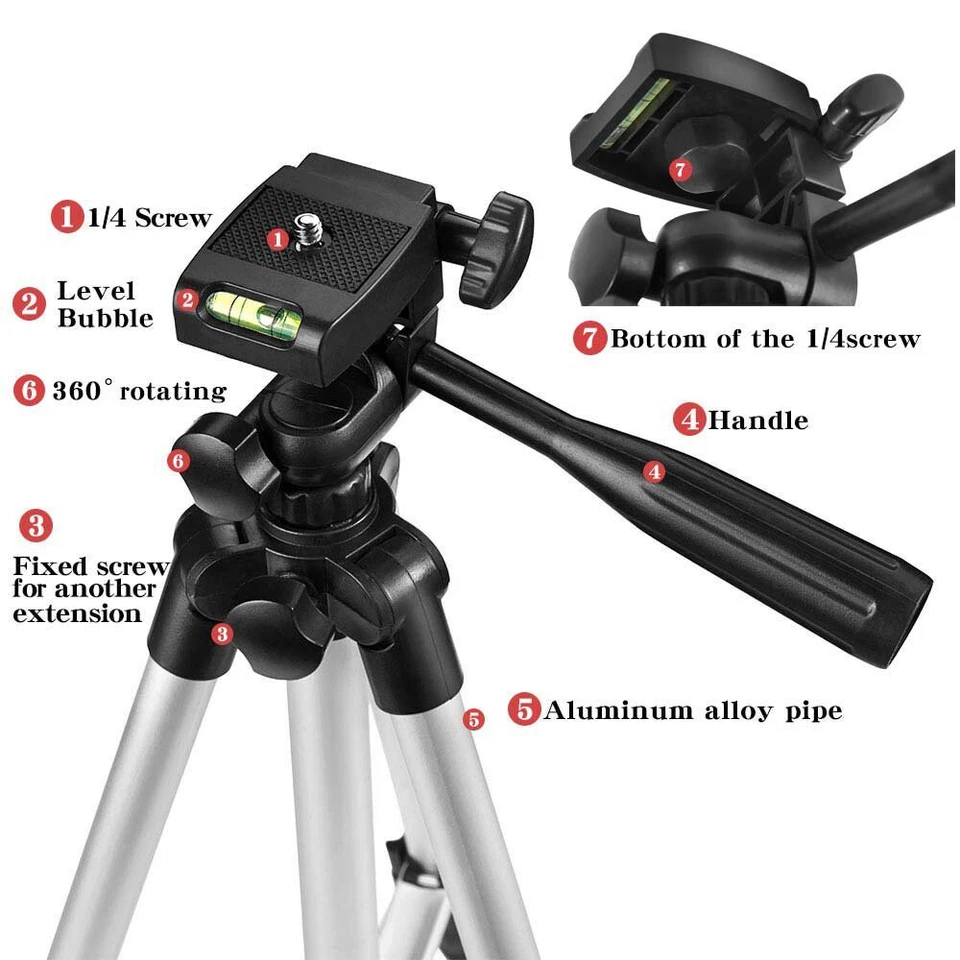Professional Camera Phone Holder Tripod Stand for Smartphone iPhone Samsung+ Bag - Image 4 of 4
