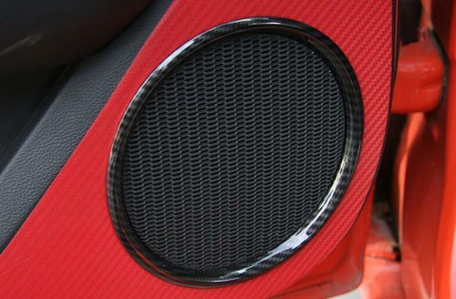 Real Carbon Fiber Sound Equipment Button Cover Trim For Ford Mustang 2015-2021 – Set Of 4