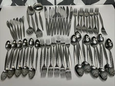 Oneida Community VENETIA Stainless Flatware Lot of 62 Asst. MCM