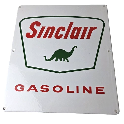 Vintage Sinclair Gasoline Porcelain - Service Station Gas Pump Plate Ad Sign