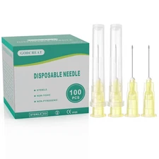 100 Pack 30Ga 1/2 Inch(13mm) Injection Needle Sterile Disposable for Lab 30G 