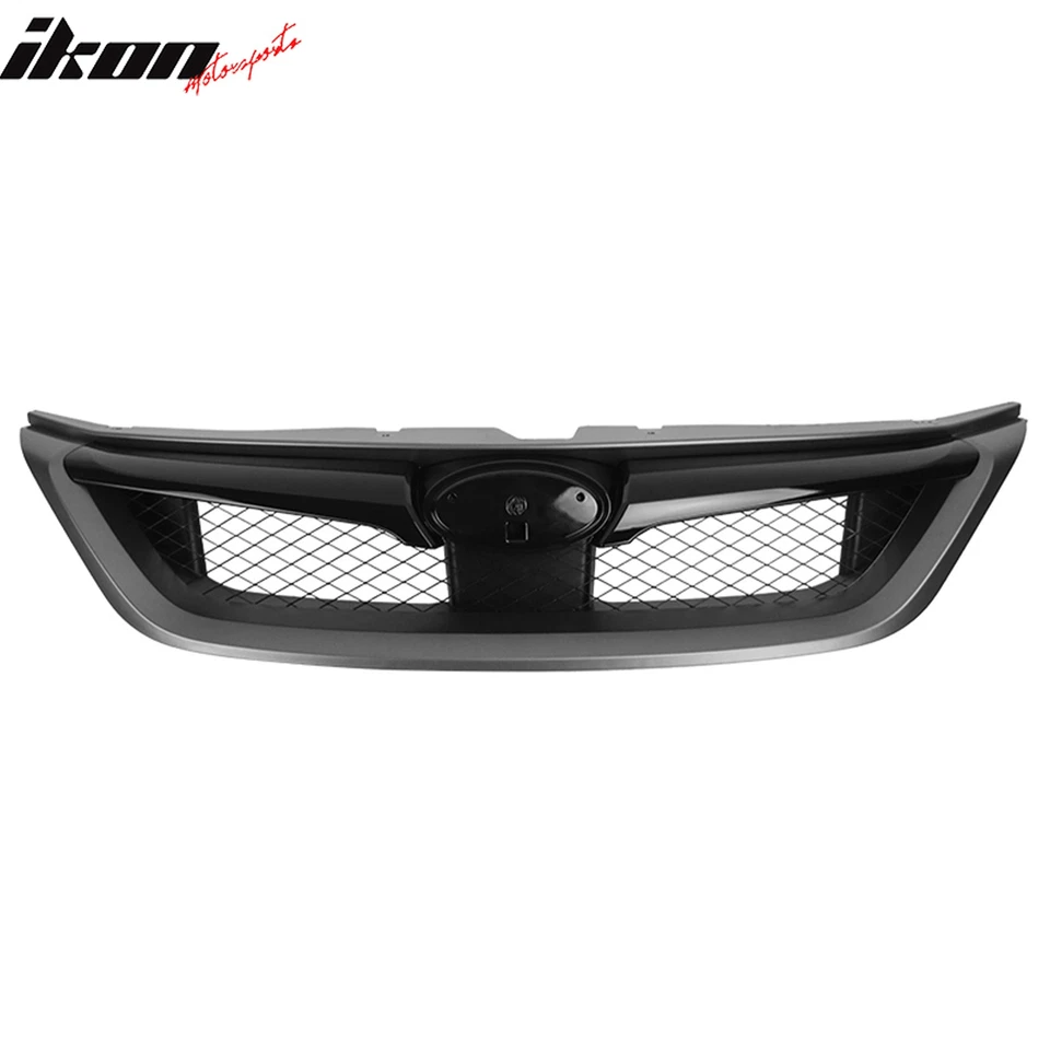 Fits 11-14 Subaru Impreza WRX STI OE Front Bumper Grille Gloss Black W/ Gray