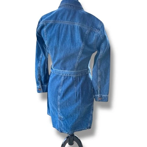 39. MADEWELL | REAL DENIM Full Button Belted Shirt Dress Size 8