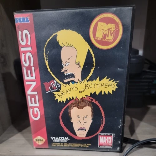 Beavis and Butthead (Sega Genesis, 1993) Rare Retro Tested CIB Authentic