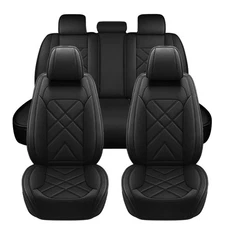 Seat Covers Full Set Luxury Leather Cushion Protector For GMC Sierra 1500 2500HD