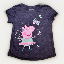 Peppa Pig Fairy T-Shirt Girls 5T Jumping Beans Purple Butterfly Graphic Tee