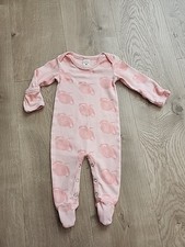 Kate Quinn Pink Peaches Long Sleeve Footie Baby Size 3-6 Months Oragnic Cotton