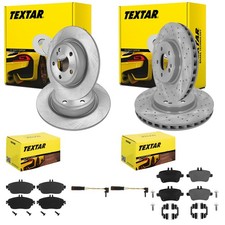 TEXTAR Discos de Freno + Pastillas Delantero + Trasero Apto para W176 W246 C117