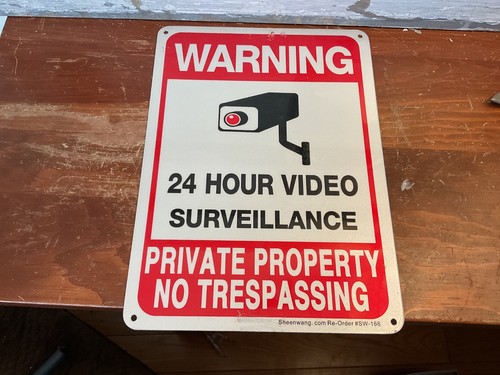 Warning Sign Video Surveillance Security Sign - 10” by 7”