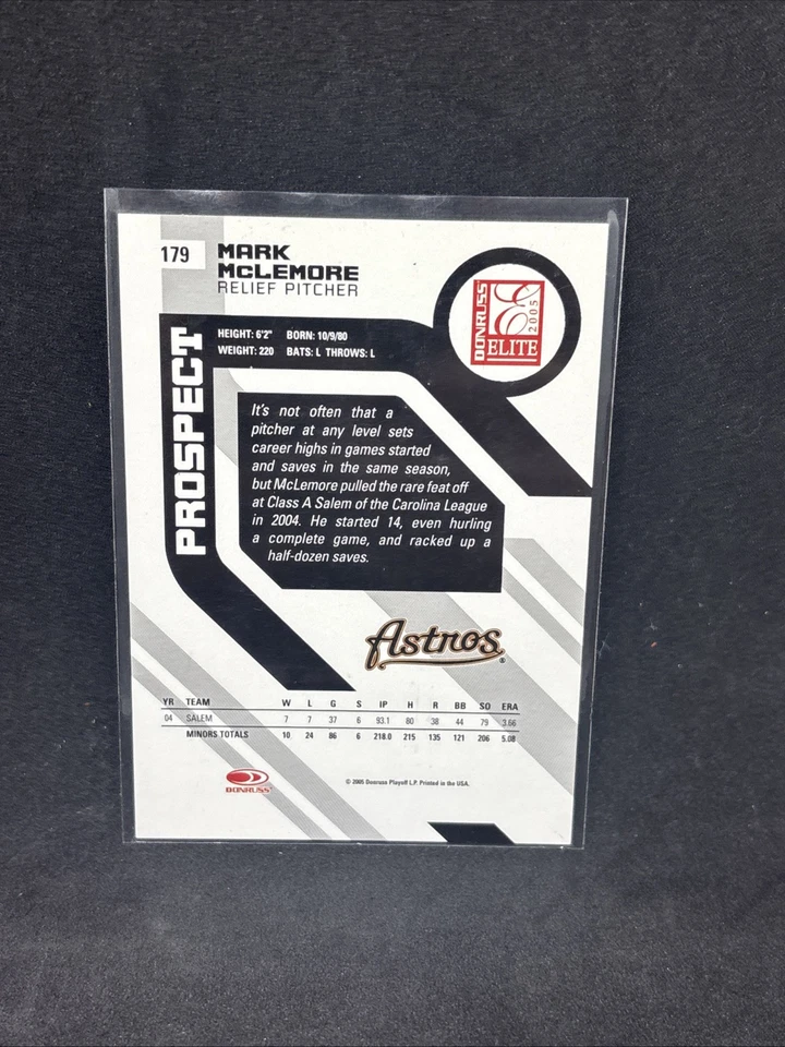 Tarjeta firmada con autógrafo Donruss Elite #179 Mark Mclemore 2005 (MB) 182/1200 (a) Foto 2 de 3