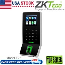 ZKTeco F22 Time Clock Employee Fingerprint 3000 Record Time Attendance Machine
