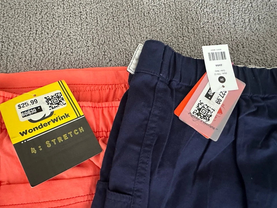 Lote 3XL Pequeño -2 Pantalones Médicos Wonderwink Bolsillos Elastizados Para Mujer’s 1-Zara D-loc Foto 2 de 4