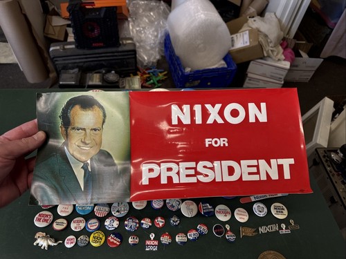 Large Lot RICHARD NIXON Ribbon PRESIDENT campaign pin pinback button political - Picture 13 of 24