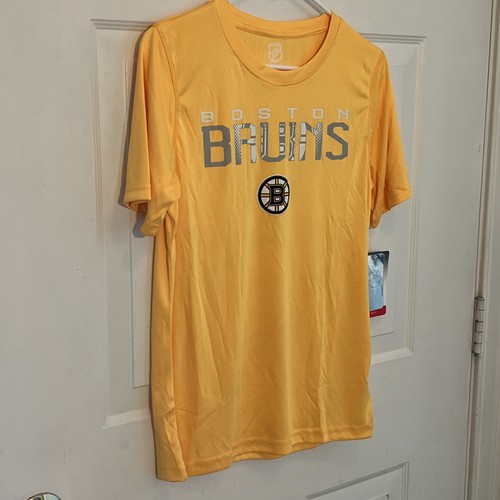 Boston Bruins NHL Youth Short Sleeve Yellow Tech T-Shirt size L 14/16 - Picture 3 of 6
