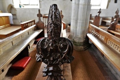 Photo A3 Great Walsingham, St. Peter's Church: Late medieval bench ends  c2018