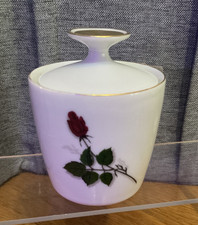 🌹 Vintage Winterling Marktleuthen 1950's Bavaria Red Rose Lidded Pot