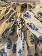 J Crew Crop Tank Size 14 Blue Floral re imagined boho