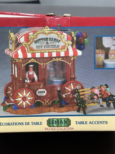 Lemax Village Collection Table Accents Cotton Candy Popcorn Stand Set 2004 - Picture 9 of 12