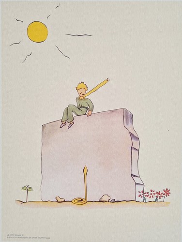 SAINT-EXUPERY * DER KLEINE PRINZ AUF DER MAUER*Lithographie + Zertifikat*limited - Bild 2 von 10