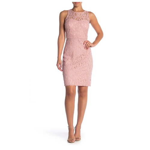 NWT Women $129 MARINA Sleeveless Lace Sheath Dress IN BLUSH SZ-12 | eBay
