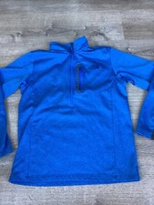 The North Face Mens Sweatshirt Size M Medium Blue Gray Fleece 1/4 Zip Pullover