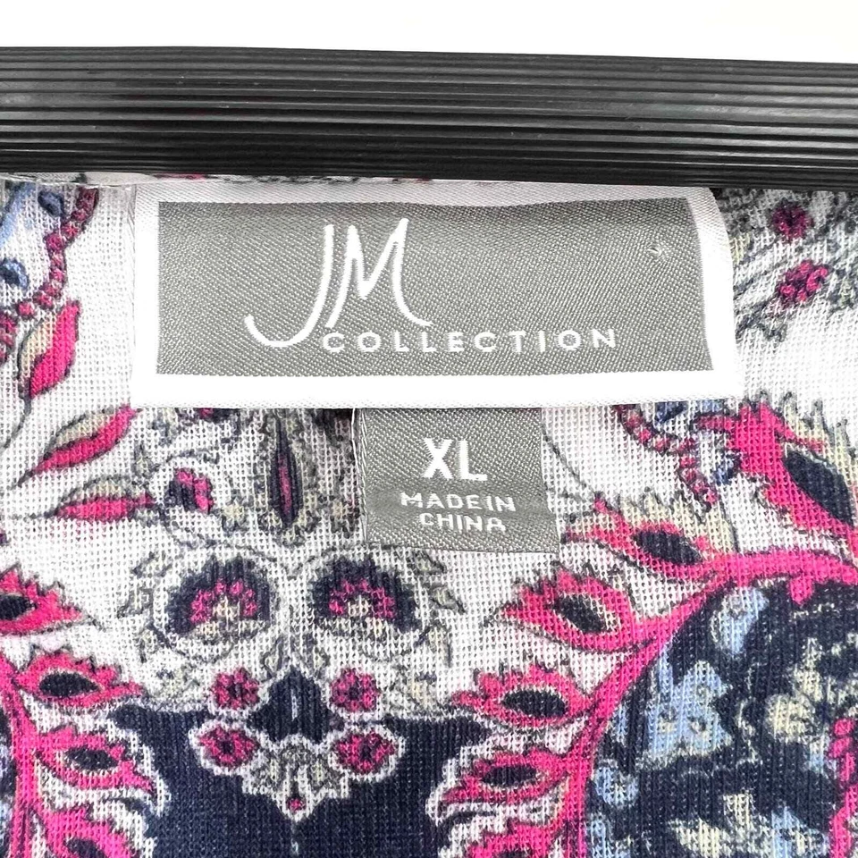 Blusa Camisa Top Verano Tropical Playa Colección JM Talla XL Rosa Paisley Capas Foto 2 de 4