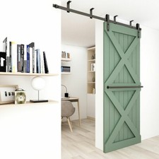 4FT-20FT Sliding Barn Door Hardware Kit Track Roller Closet Ceiling Mount Rail