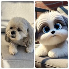 Rainbow Watercolor Dog Portrait from Your Photo. AI Generated.