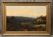 British Landscape With Far Mountains and Houses 