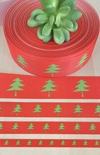 3,8, 5/8, 7/8  1.5" 1 YD Christmas Tree Grosgrain Ribbon Trees Gift Wrap Trim