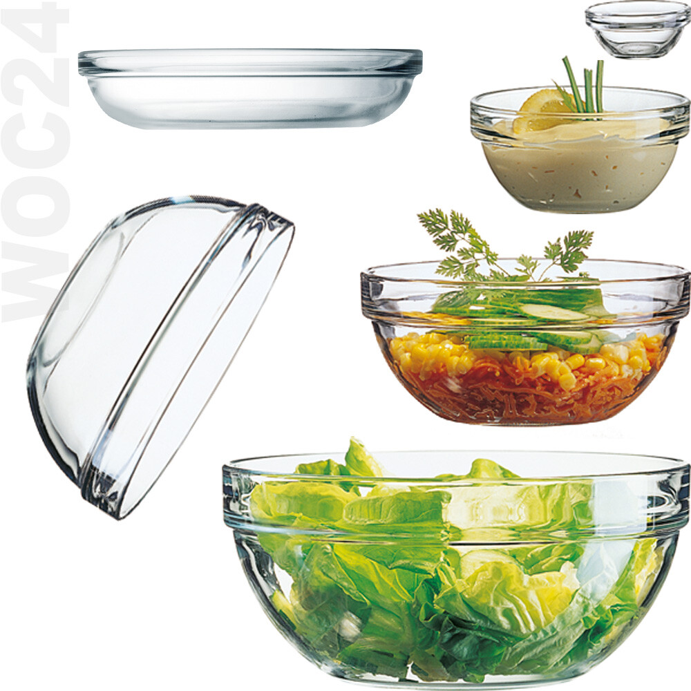 EMPI Schale Schüssel Glas Glasschüssel Stapelschale Salatschüssel Salatschale