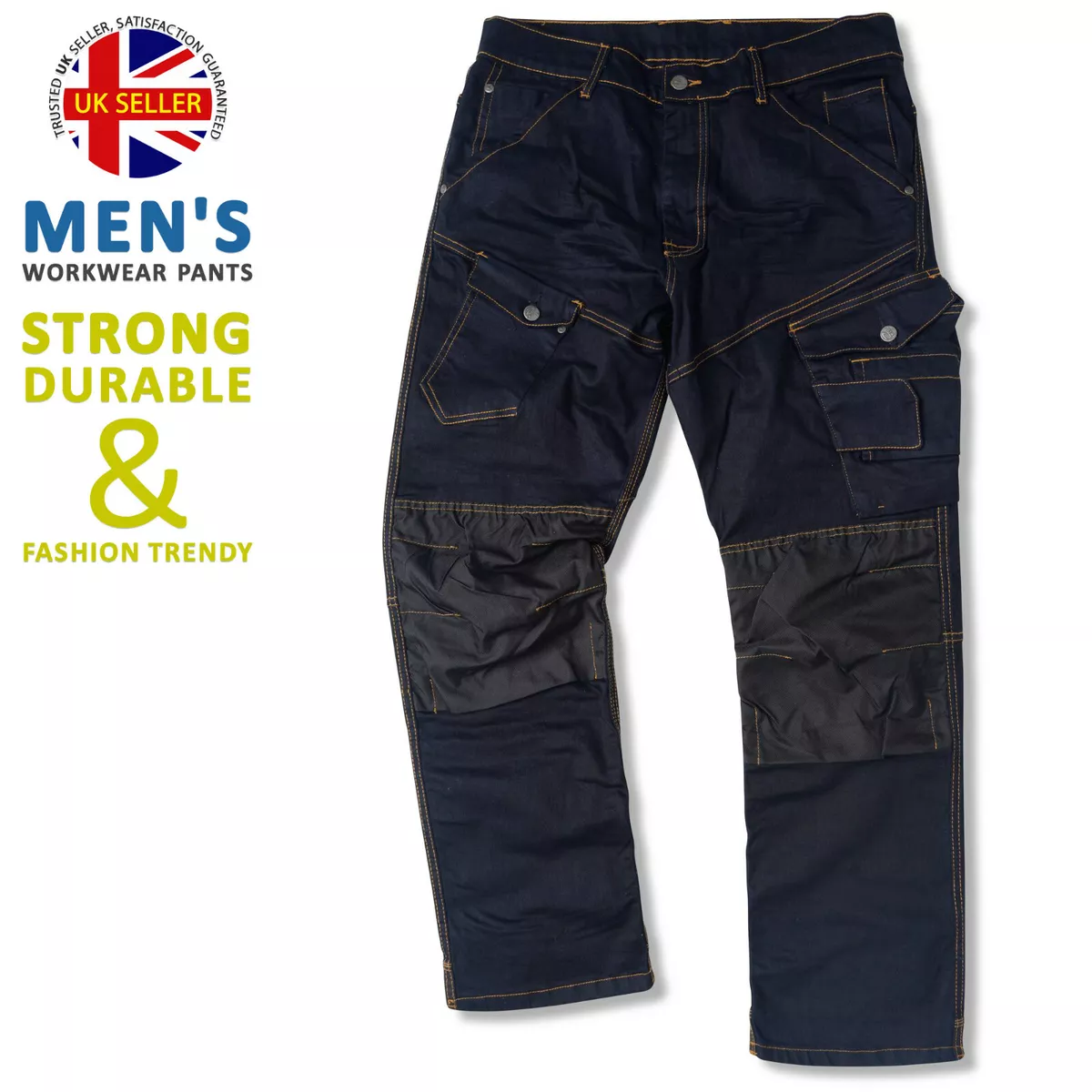 Jean de travail homme Cordura denim multipoches pantalon de travail cargo  pantal