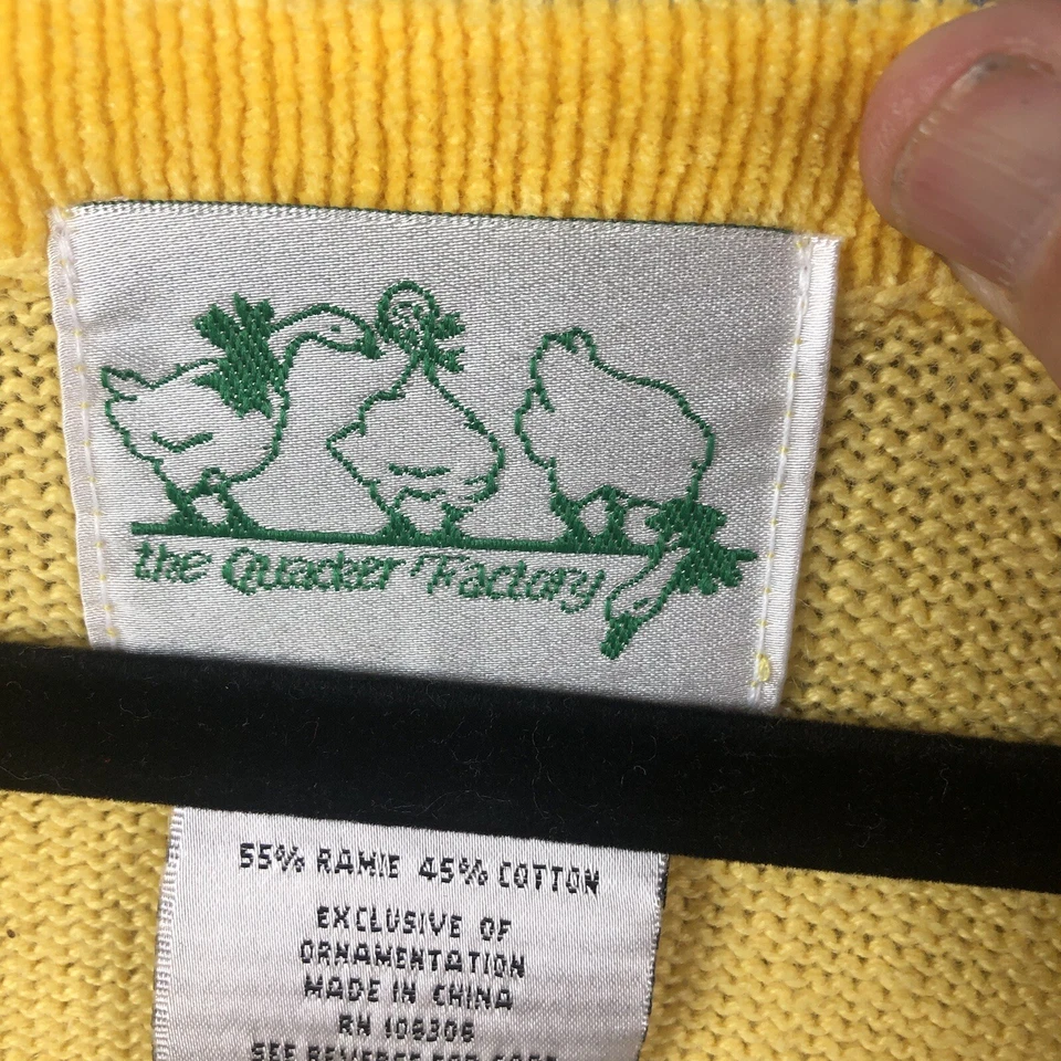 Quacker Factory Sweater Womens 2X Plus Size Yellow Orange Butterfly Sparkle Art - Image 4 of 4