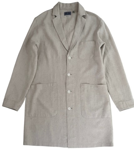 BLUE BLUE Mens Linen overcoat sz 4 XL - Picture 3 of 5