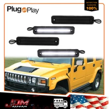 For 2003-2009 Hummer H2 Smoke Front & Rear White LED Side Fender Marker Light 4X