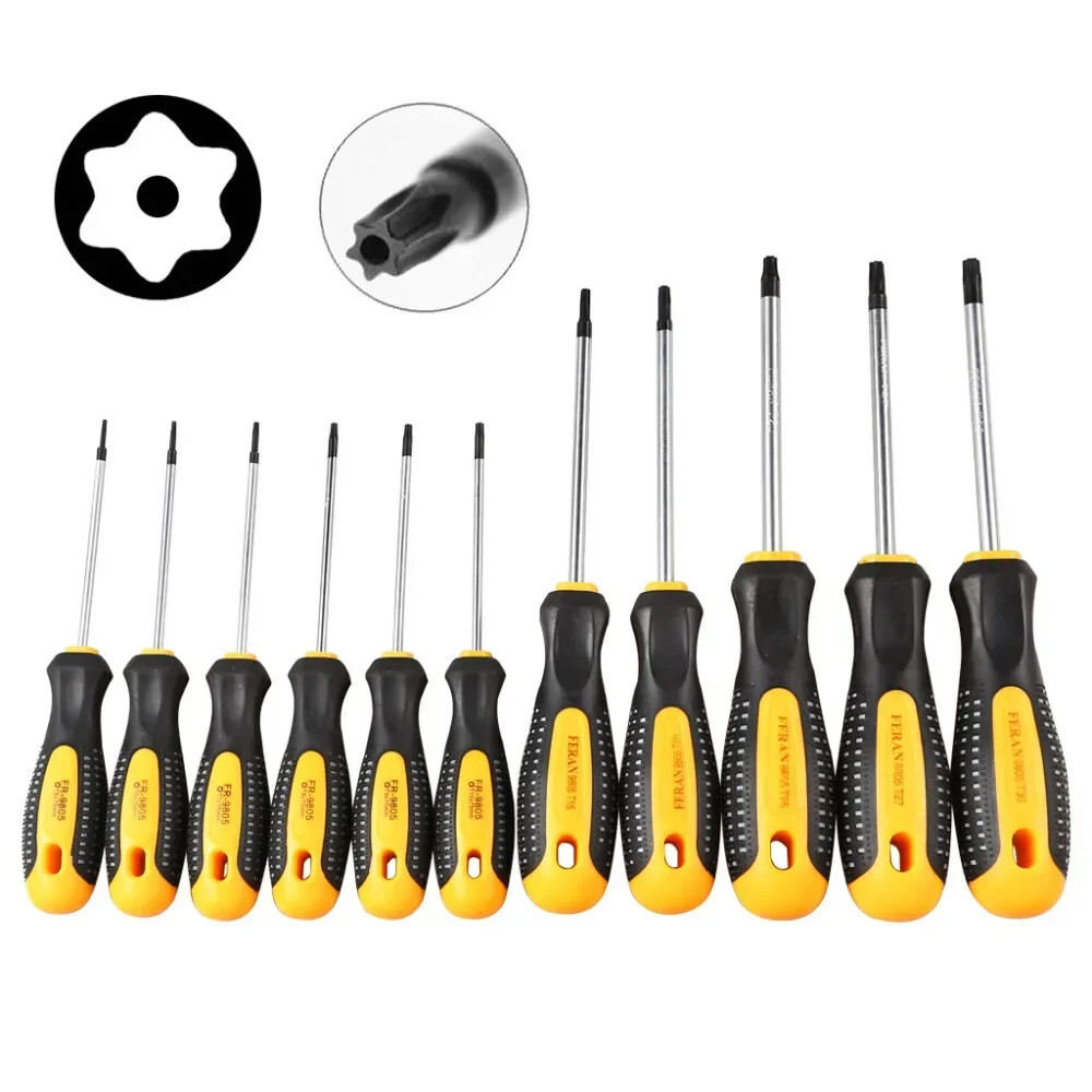 11PCS Magnetic Screwdriver Set Star Screw Driver Head T5-T30