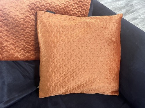 Set of 2 Pumpkin Orange Decorative Throw Pillow Covers Modern Solid Outdoor 17" - Bild 2 von 11