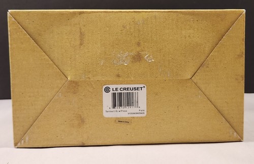 LE CREUSET Heritage Pate Terrine w/ Press Palm Green 27oz Loaf Pan Stoneware NIB - Picture 7 of 12
