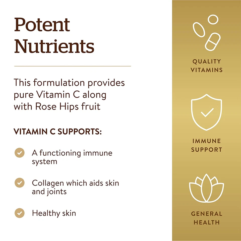 Solgar Vitamina C 1000 mg con Rosa Mosqueta 250 Comprimidos, Apoyo Inmunológico Foto 4 de 4