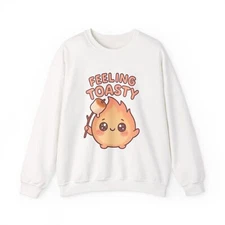 Feeling Toasty Cute Flame Shirt Kawaii Chibi Fire Pastel Aesthetic Sweater