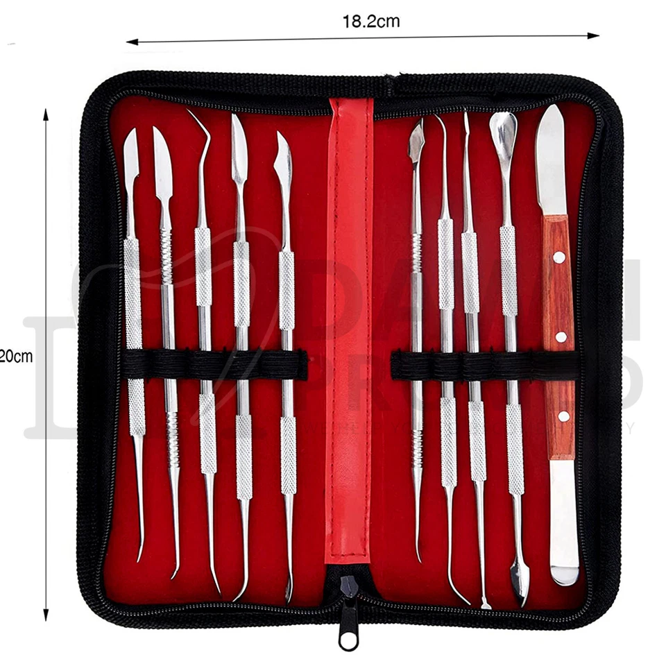 Kit de modelado de espátula de tallado de 10 piezas y juego de herramientas de escultura de cerámica de arcilla metálica Foto 3 de 4